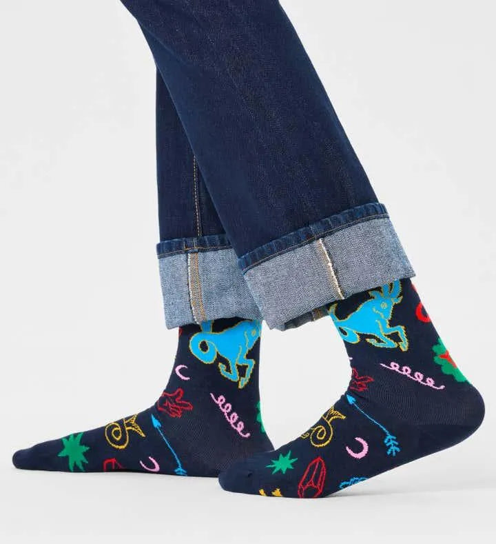 Calcetines Happy Socks Signo del Zodiaco Capricornio - ECRU