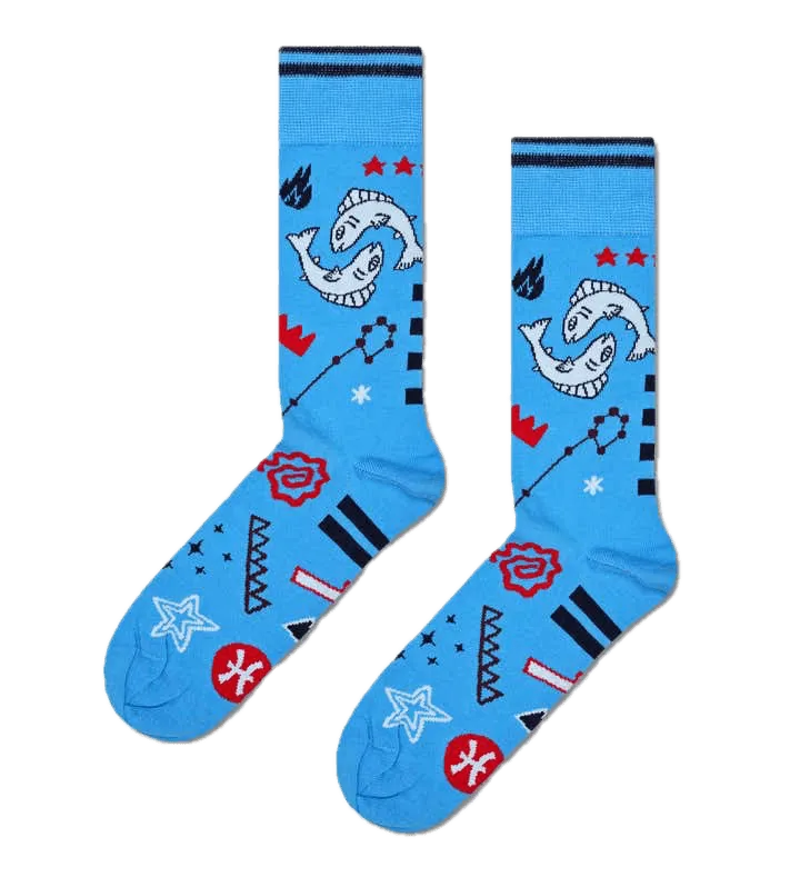 Calcetines Happy Socks Signo del Zodiaco Piscis - ECRU