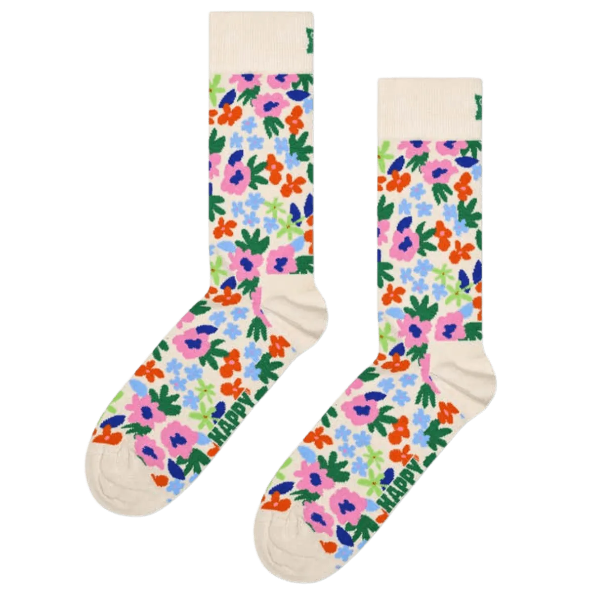 Calcetines Happy Socks White Flowers - ECRU