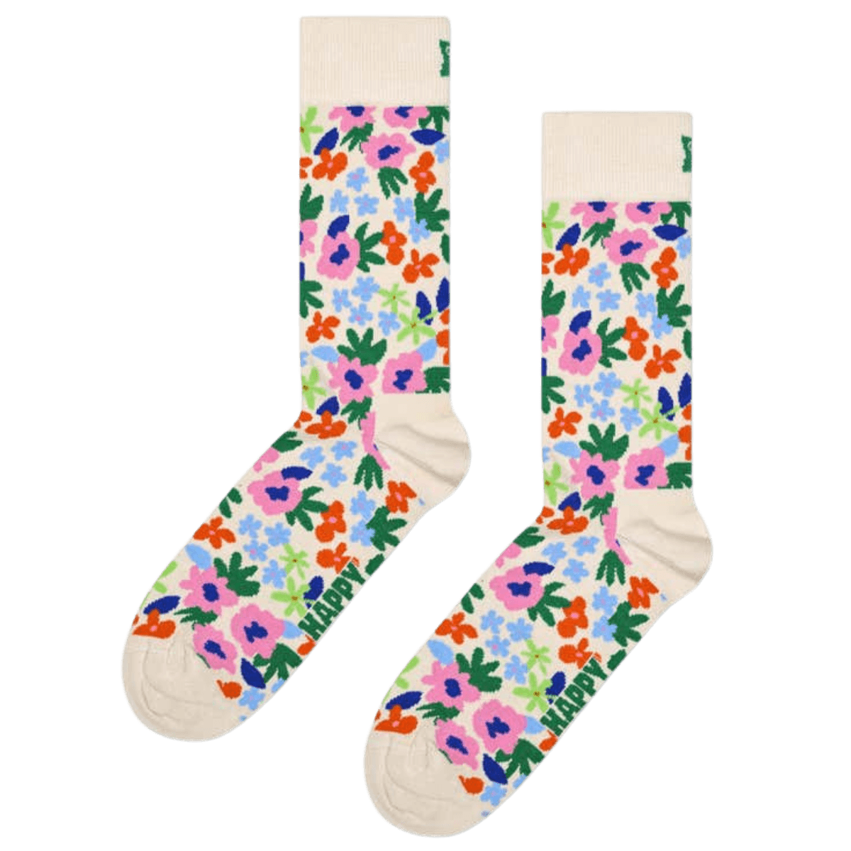 Calcetines Happy Socks White Flowers - ECRU