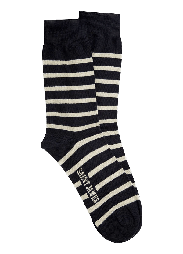 Calcetines Saint James de rayas en jersey de algodón Marino Ecru - ECRU