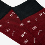 Calcetines TIFFOSI Paisley burdeos estampados — detalle del tejido y acabado