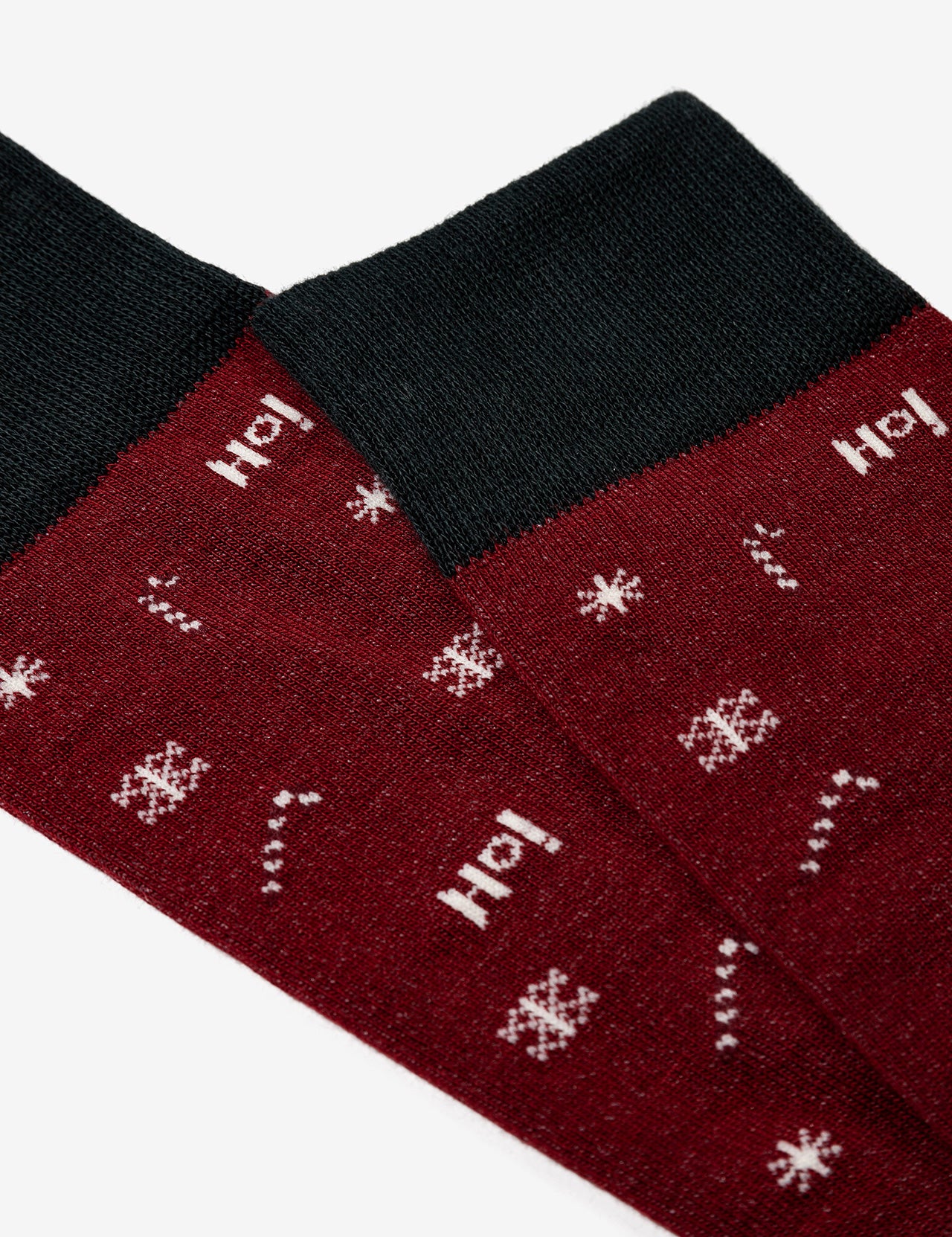 Calcetines TIFFOSI Paisley burdeos estampados — detalle del tejido y acabado