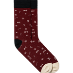 Calcetines TIFFOSI Paisley burdeos estampados — flat frontal con fondo transparente