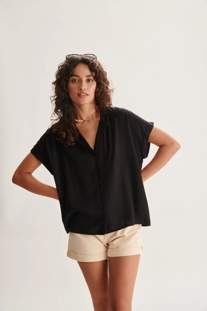 Camisa 24colours 30418 Black - ECRU