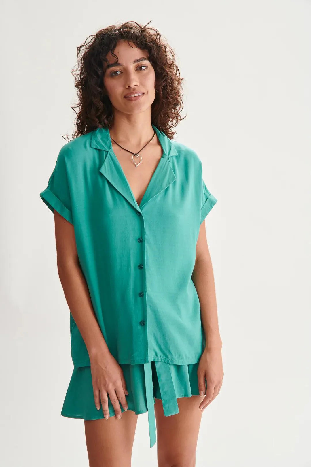 Camisa 24colours 30418 Verde - ECRU
