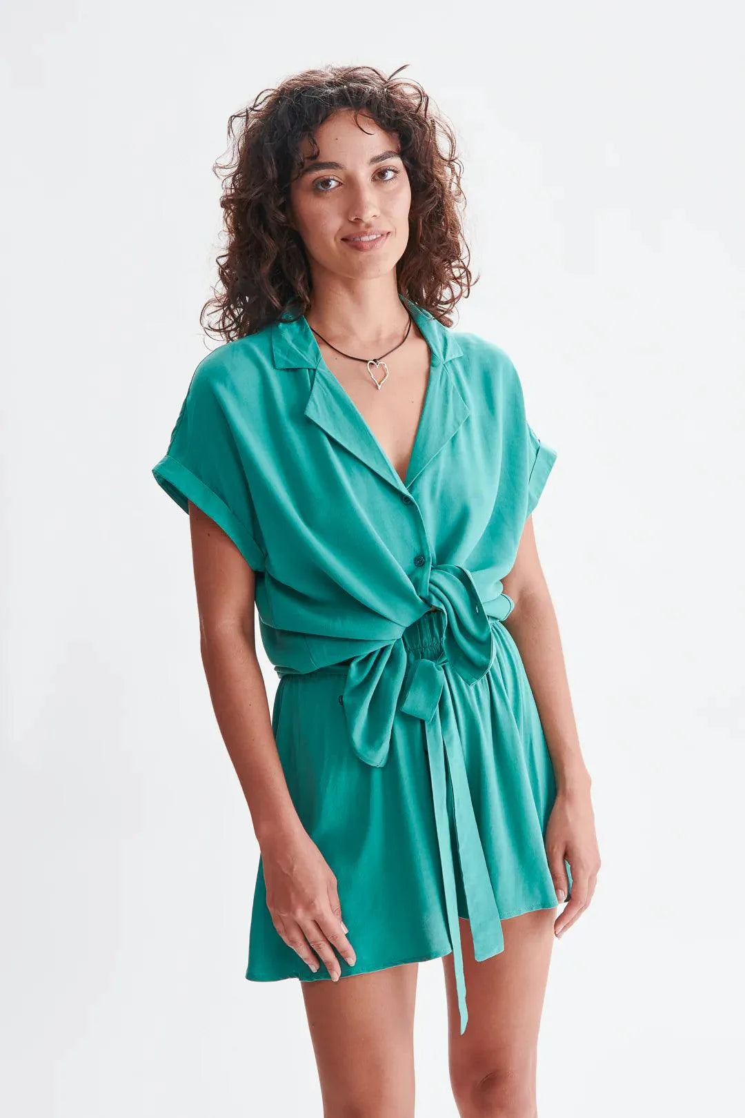 Camisa 24colours 30418 Verde - ECRU