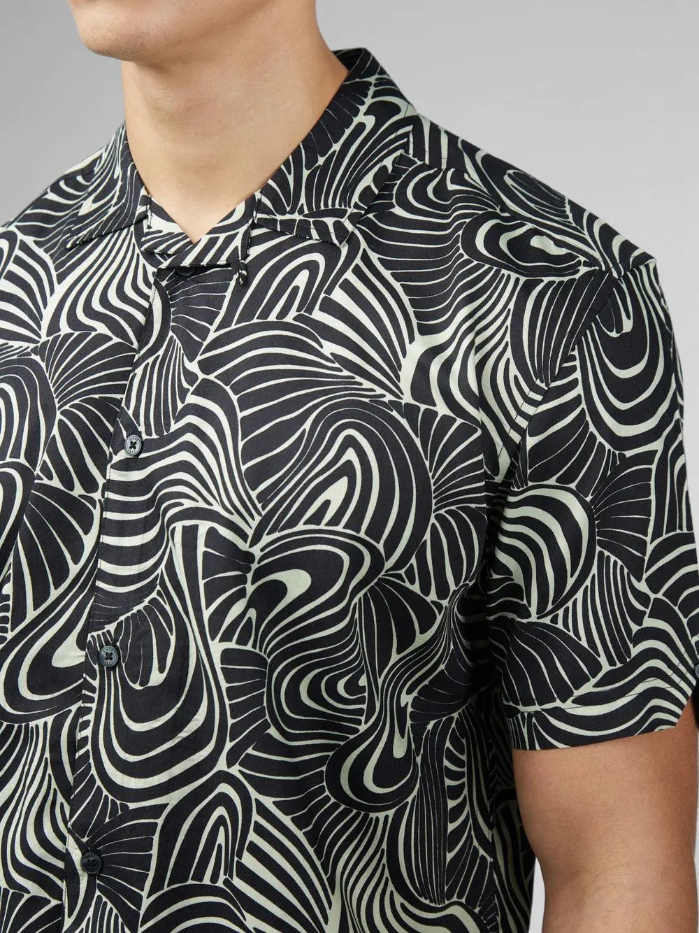 Camisa Ben Sherman Psychedelic Swirl Mint - ECRU