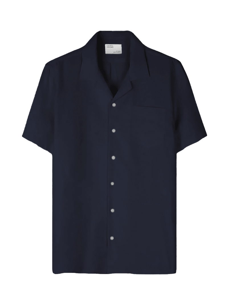 Camisa Colorful Standard Lino Navy Blue - ECRU