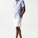 Camisa de Hombre Salsa de Lino Manga Corta - ECRU