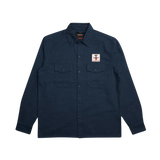 Camisa Deus Ex Machina Stripes Mood Indigo - ECRU