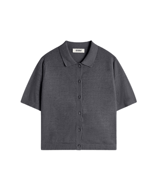 Camisa ECOALF de Punto Juniper Grey Blue - ECRU