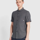Camisa Farah Denzie Jacquard True Navy - ECRU