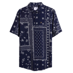 Camisa Farah Marcus Print Navy - ECRU