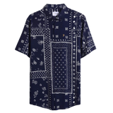 Camisa Farah Marcus Print Navy - ECRU
