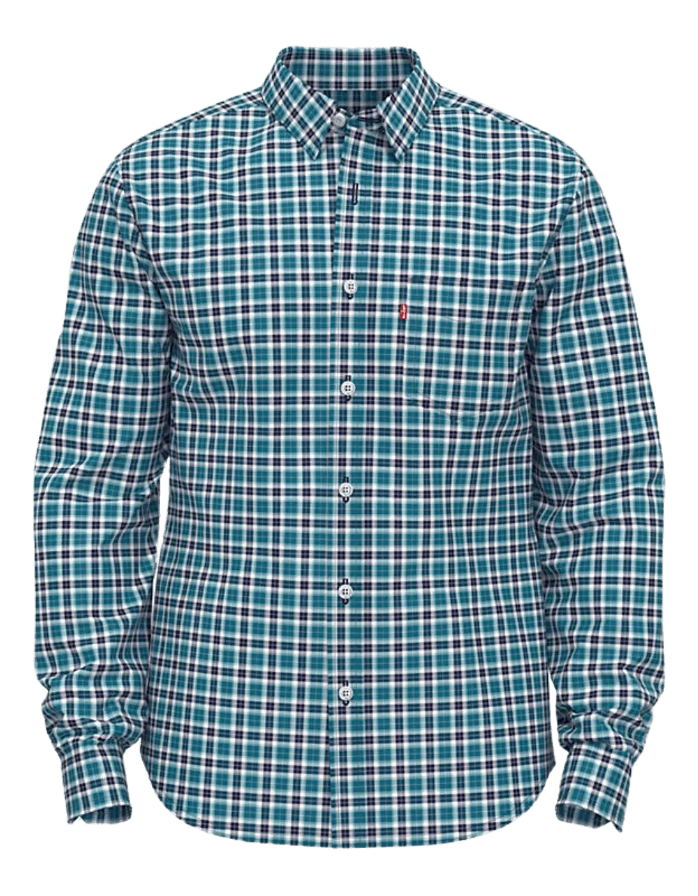 Camisa Levi's® Classic 1 Pkt Standard Terry Plaid Ocean Depths - ECRU