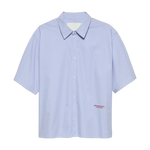 Camisa NEW AMSTERDAM Beach de manga corta azul — flat frontal