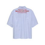 Camisa NEW AMSTERDAM Beach de manga corta azul vista trasera