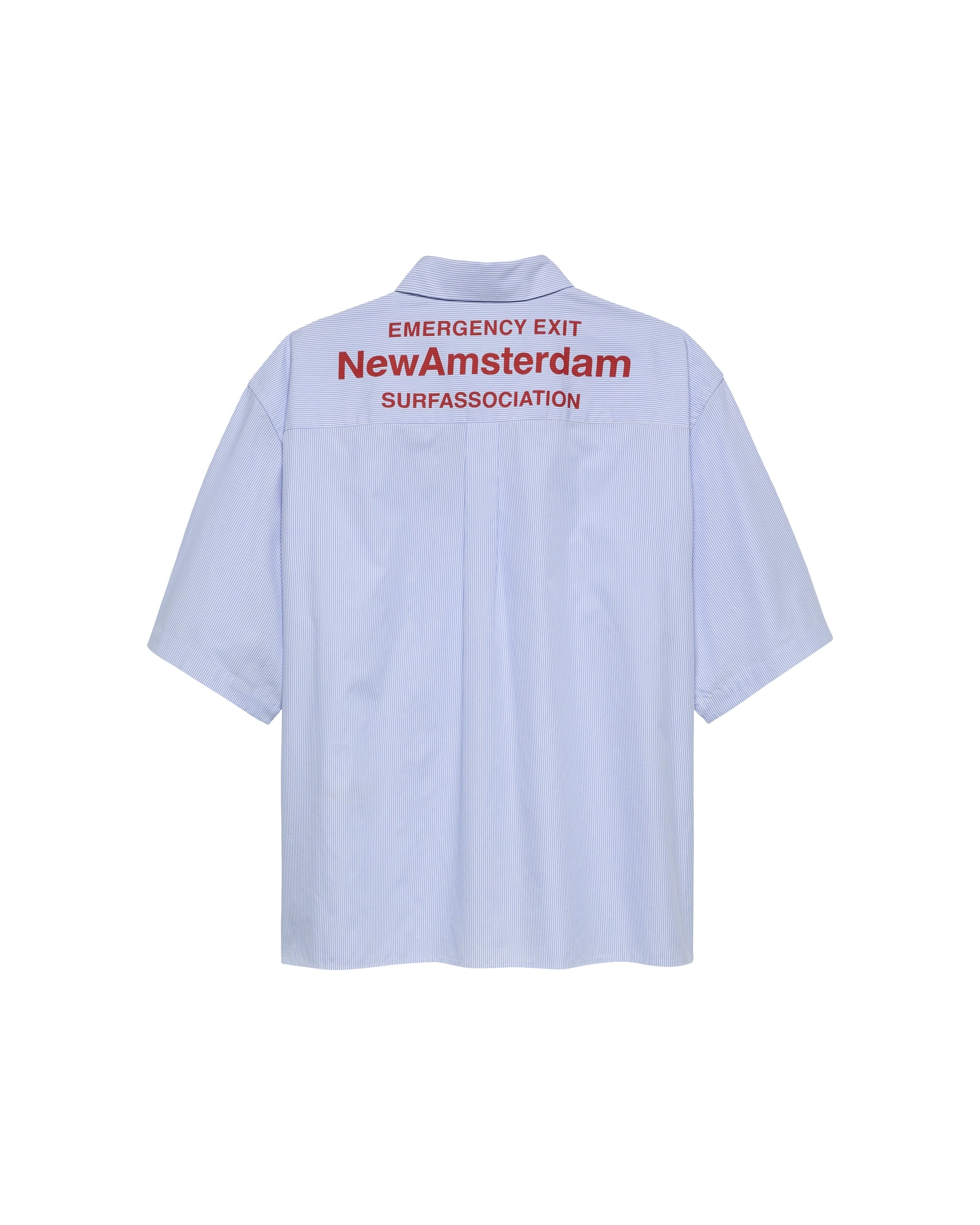 Camisa NEW AMSTERDAM Beach de manga corta azul vista trasera