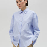 LOLA CASADEMUNT Striped Shirt with Strass Logo 