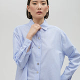 LOLA CASADEMUNT Striped Shirt with Strass Logo 