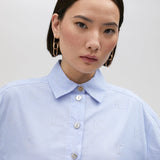 LOLA CASADEMUNT Striped Shirt with Strass Logo 