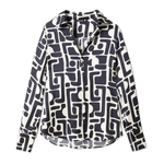 Camisa Salsa Jeans Satinada Estampada - ECRU