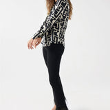 Camisa Salsa Jeans Satinada Estampada - ECRU