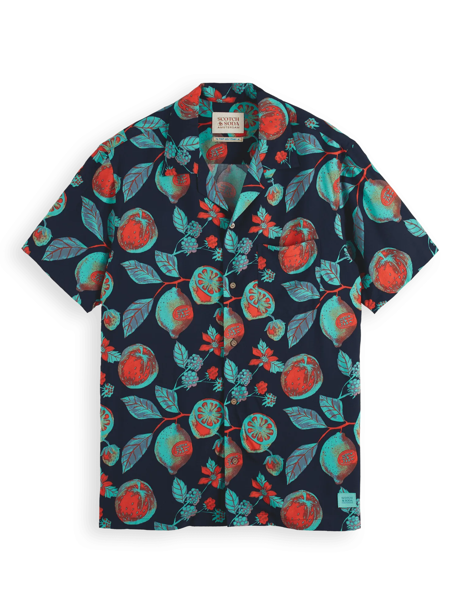 Camisa Scotch & Soda de manga corta con estampado completo - ECRU