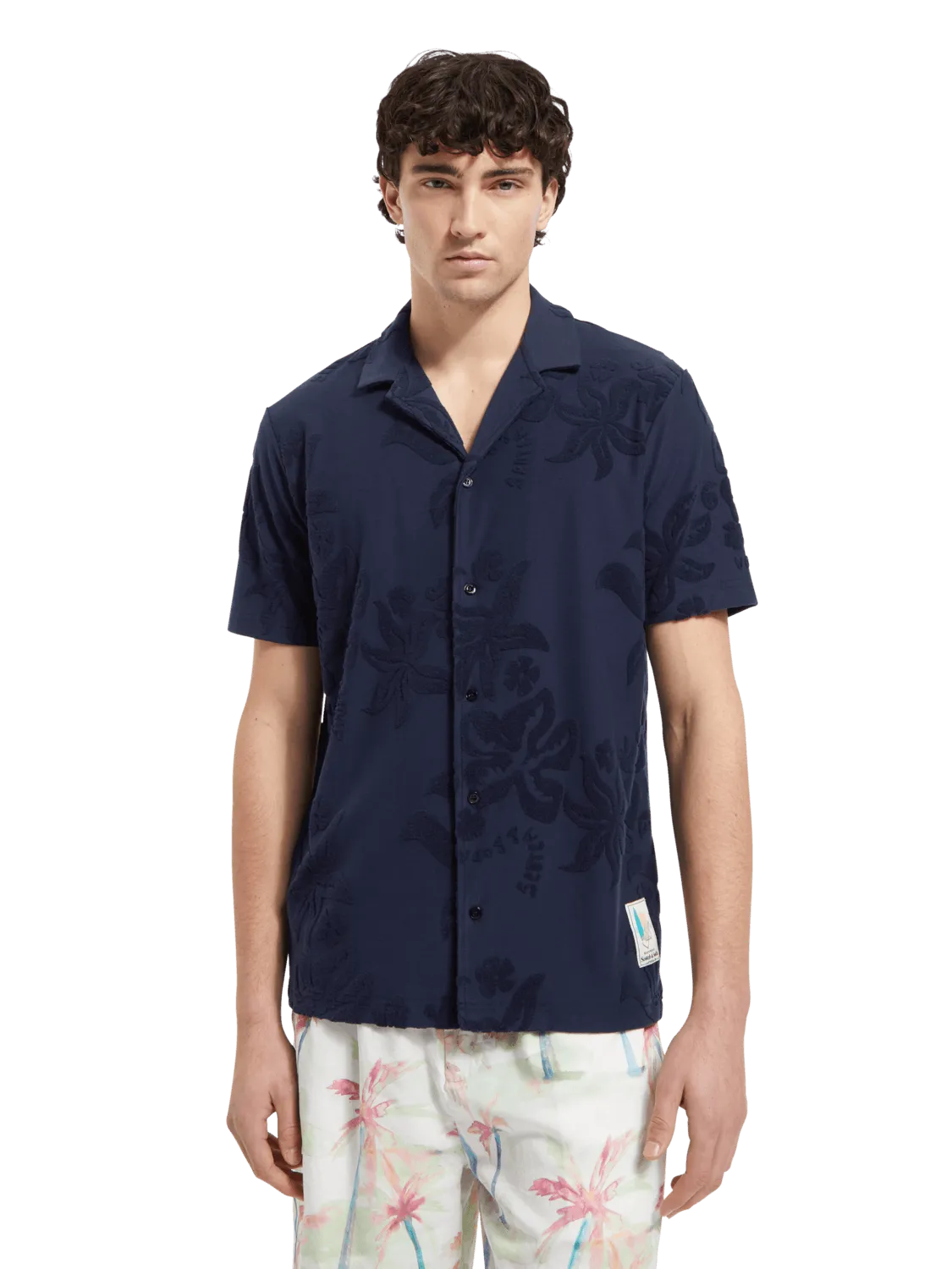 Camisa Scotch & Soda Terry Jacquard - ECRU