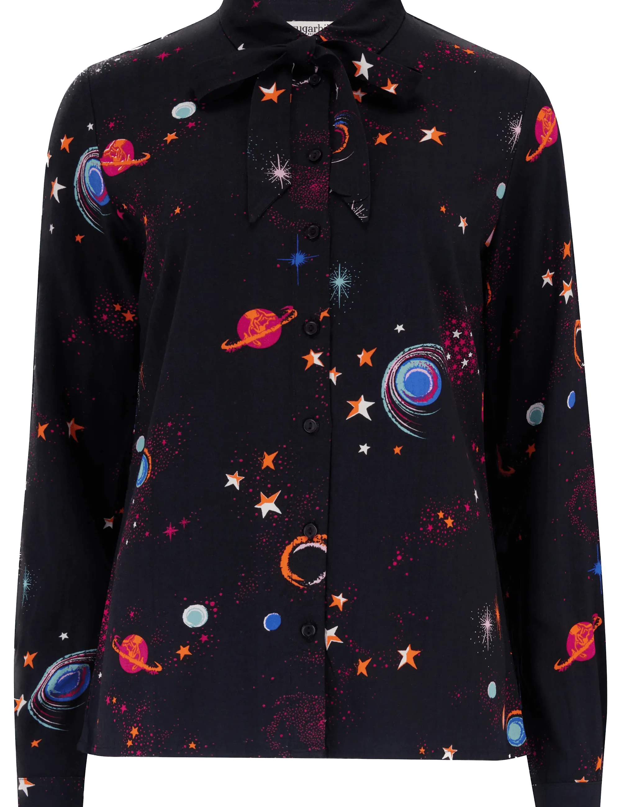 Camisa Sugarhill Catrina Black Colourful Universe - ECRU