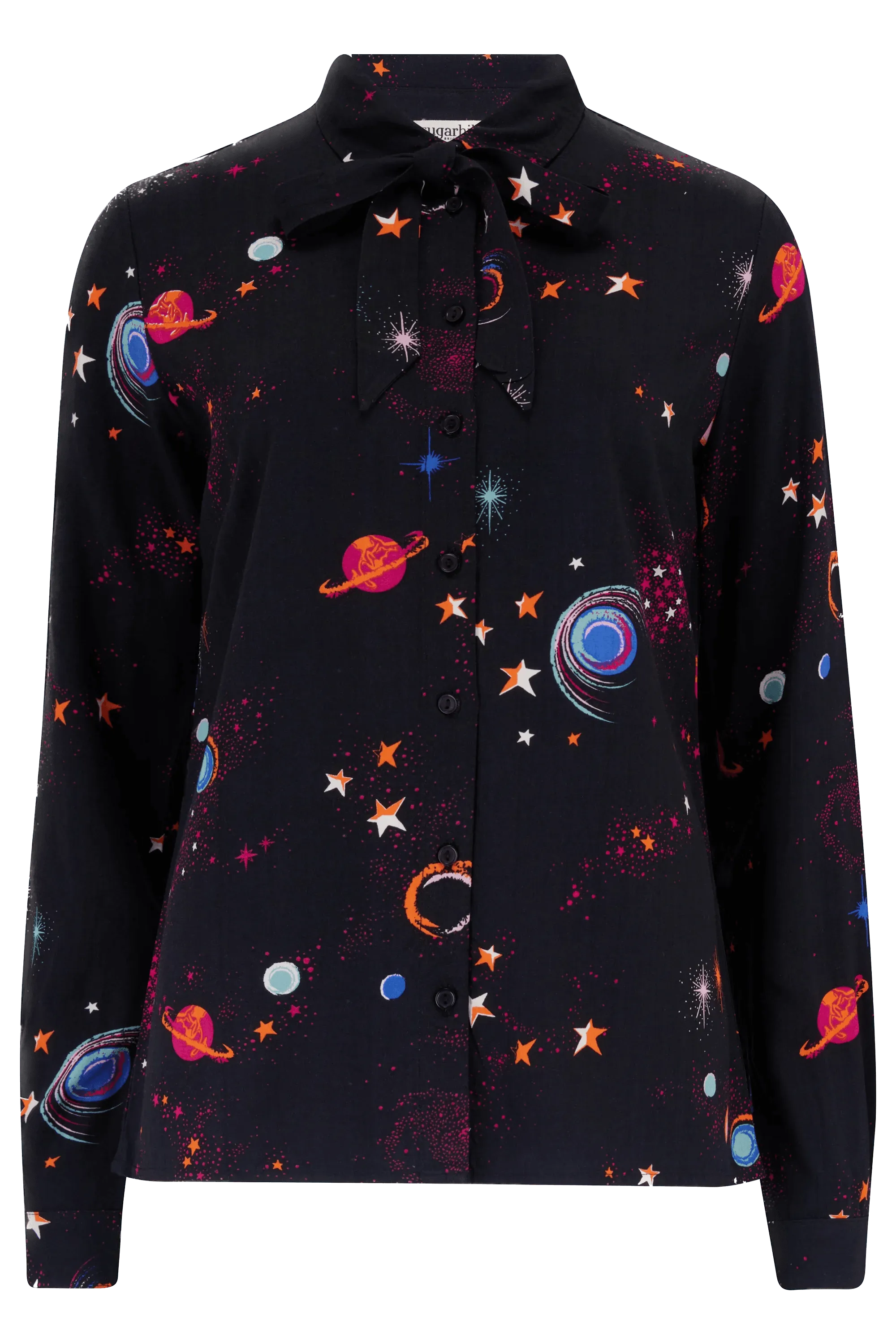 Camisa Sugarhill Catrina Black Colourful Universe - ECRU