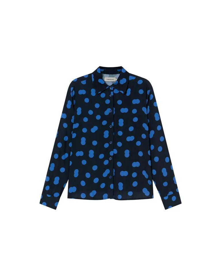 Camisa Thinking Mu Azul Dots Kati - ECRU