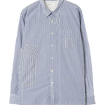 Camisa UNIVERSAL WORKS Queens Cotton Patched Navy — vista frontal, fotografía original sin fondo