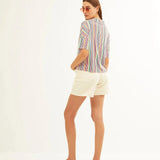 Camisa Xantik Manga Corta Rainbow - ECRU