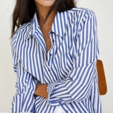 Camisa Yerse Algodón Rayas - ECRU