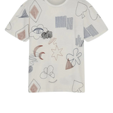 Camiseta Anerkjendt Akkikki Allover Emb - ECRU