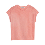 Camiseta Armedangels Oneliaa Lovely Stripes Poppy Red - ECRU