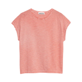 Camiseta Armedangels Oneliaa Lovely Stripes Poppy Red - ECRU
