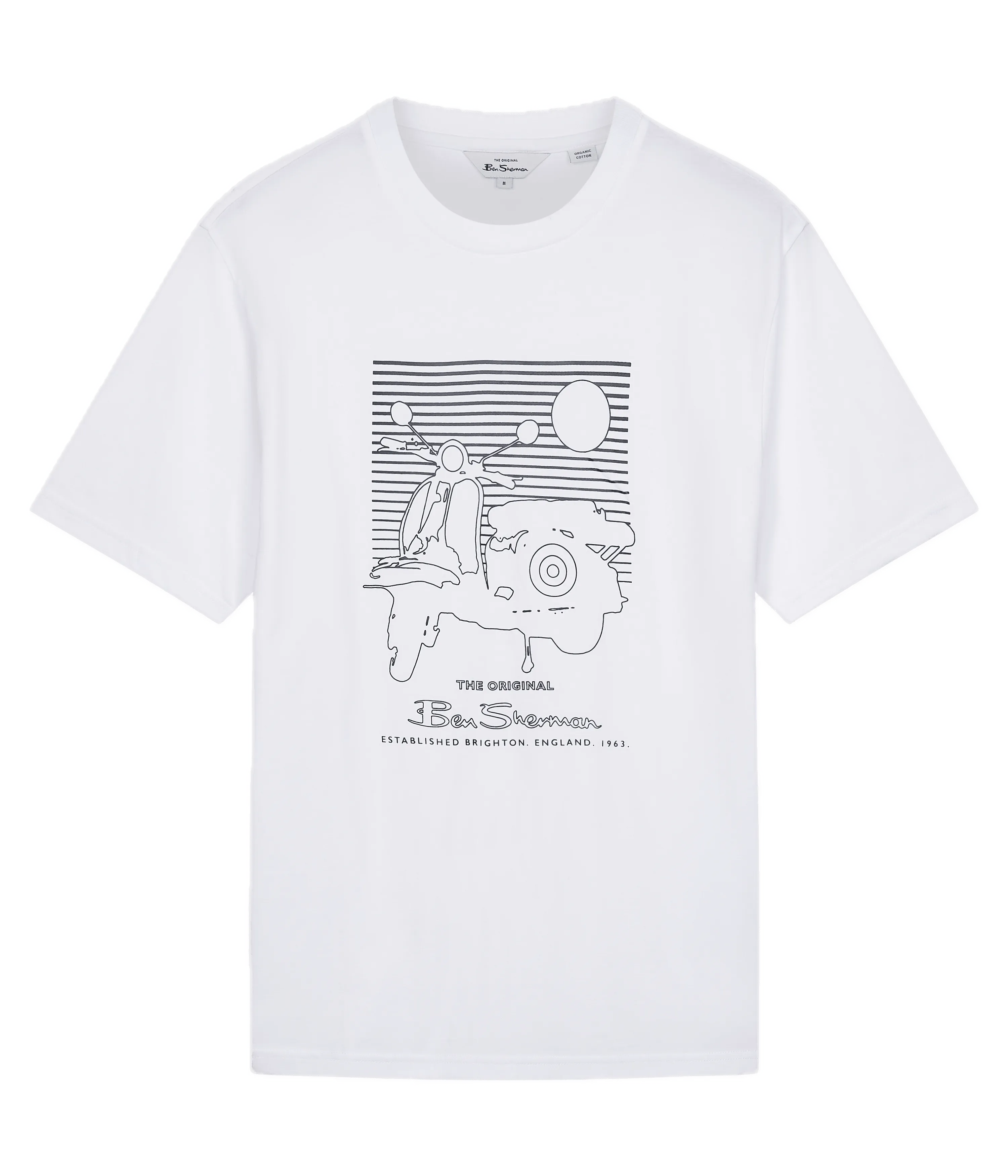 Camiseta Ben Sherman Summer Scooter White - ECRU