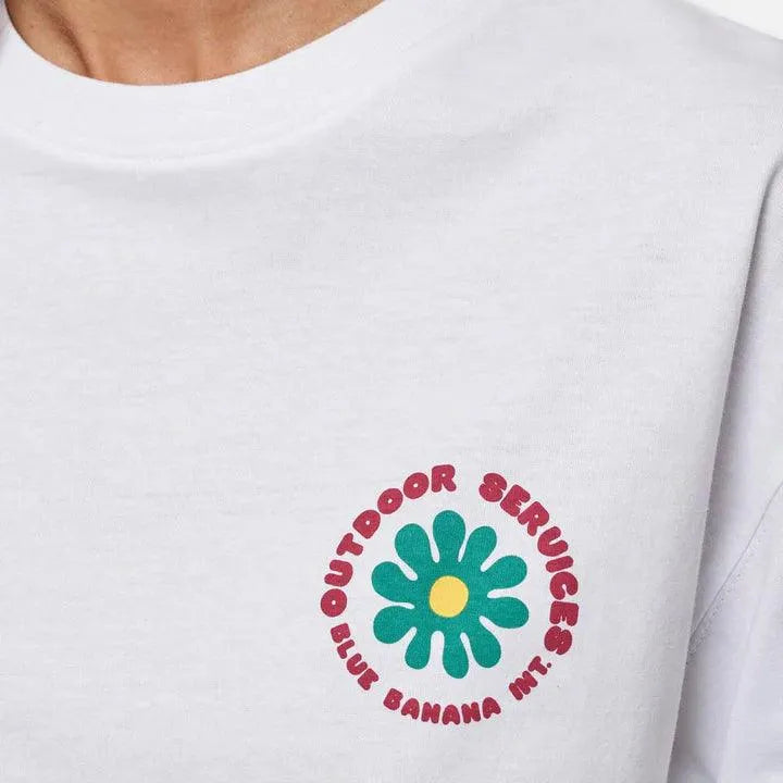 Camiseta Blue Banana Flower White - ECRU