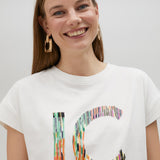 LOLA CASADEMUNT White Multi-stripe T-shirt 