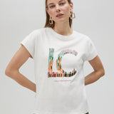 LOLA CASADEMUNT White Multi-stripe T-shirt 