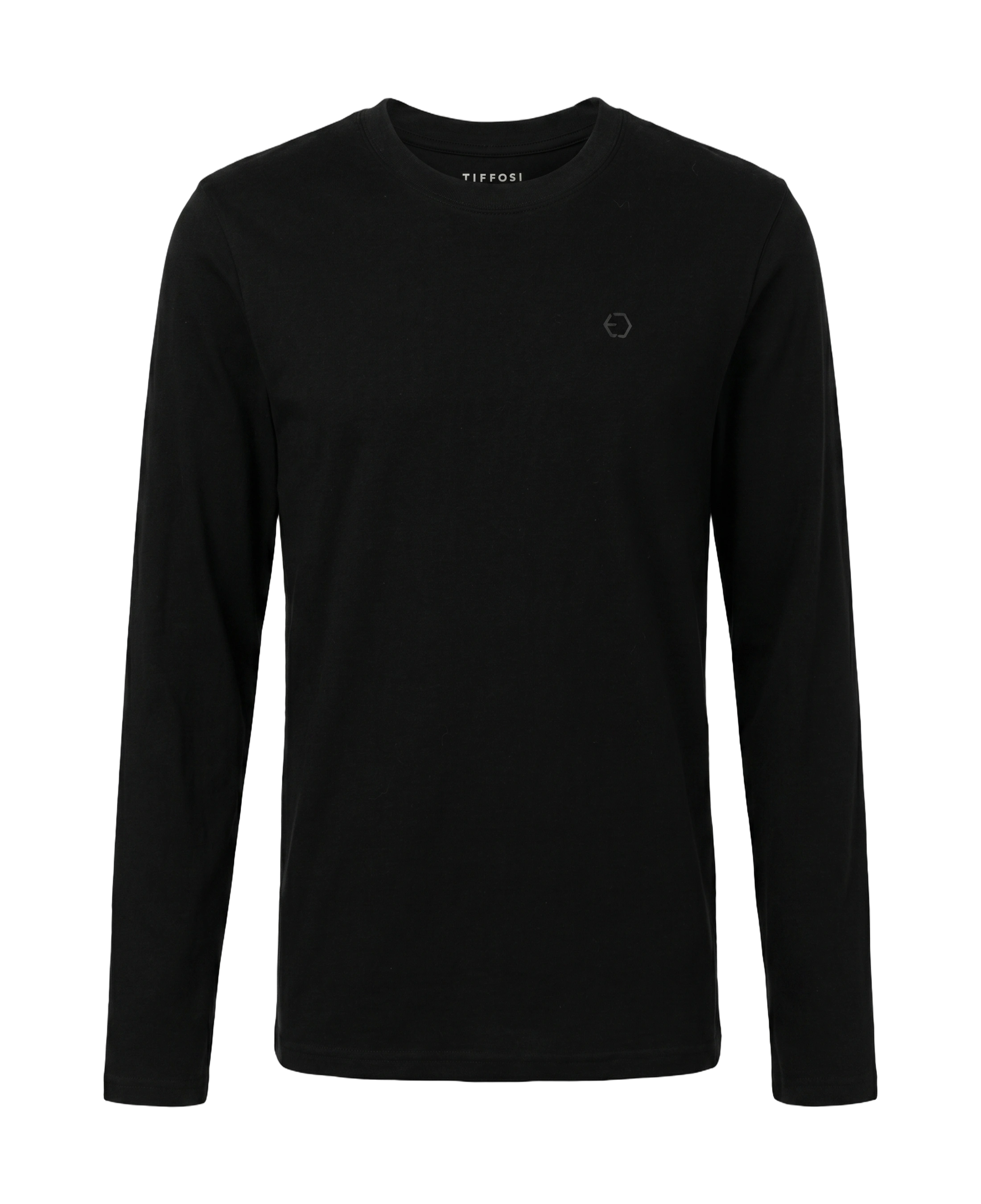 Camiseta de manga larga TIFFOSI Virgil negra, flat frontal