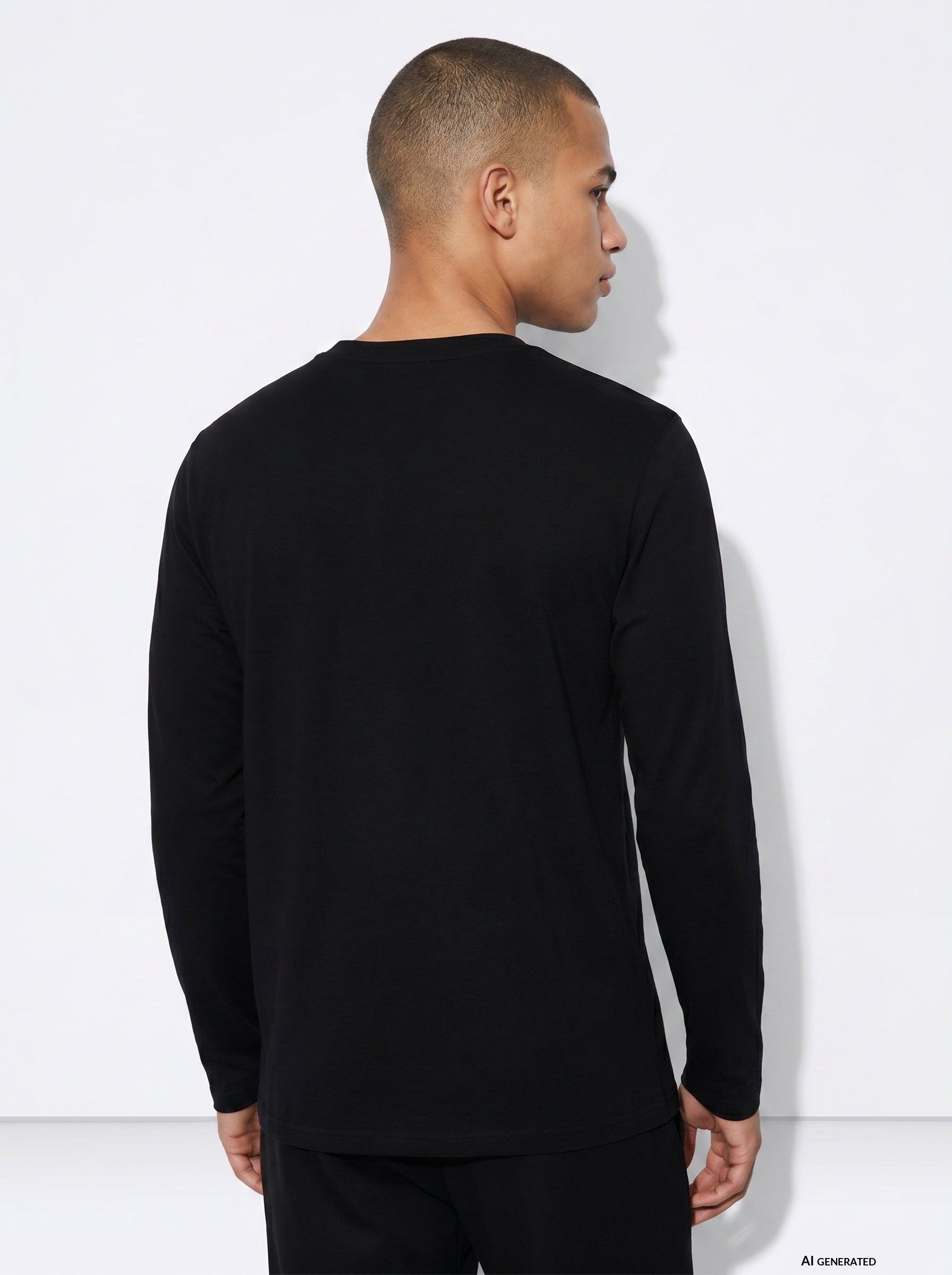 Camiseta de manga larga TIFFOSI Virgil negra, modelo espalda