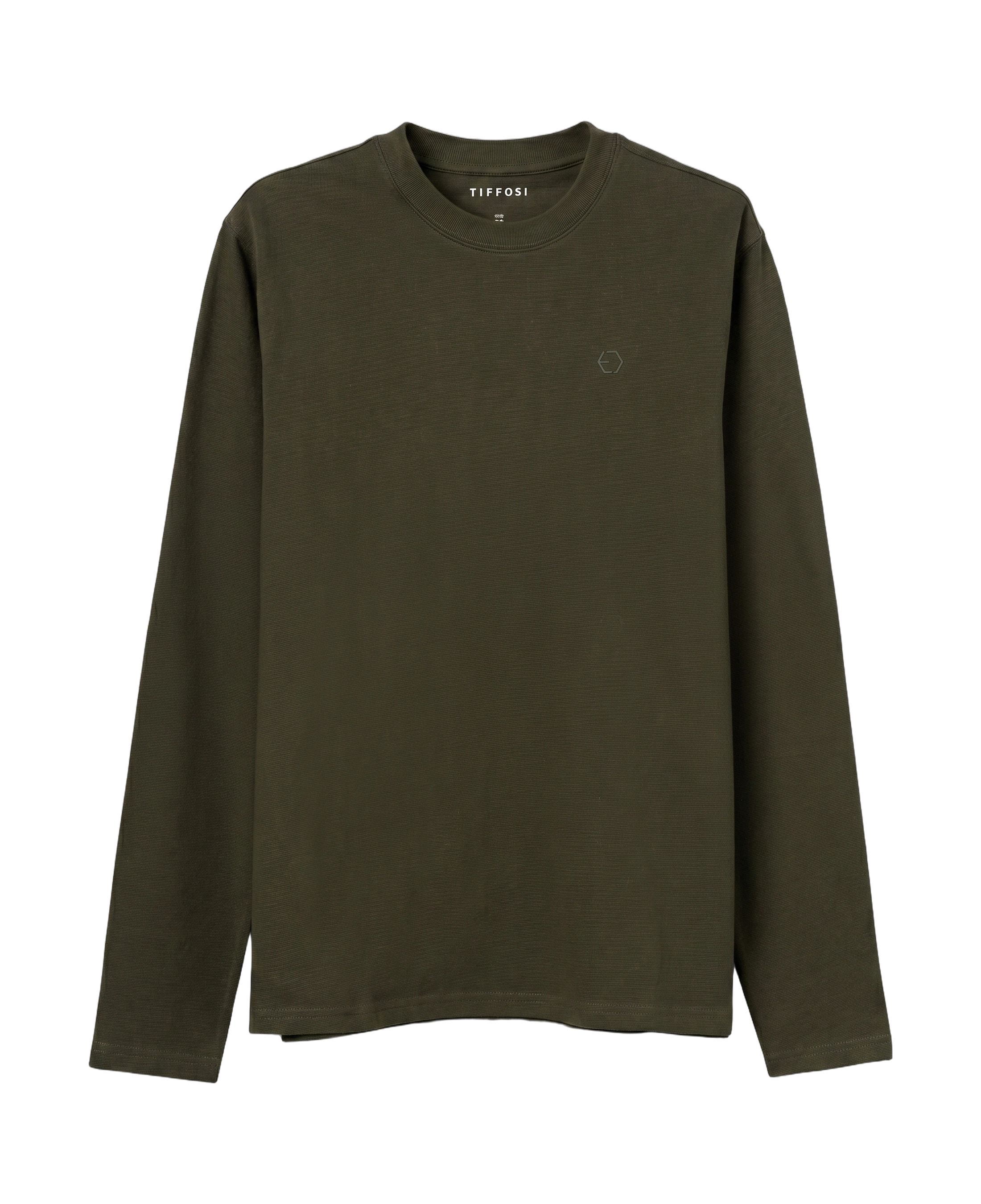 Camiseta de manga larga TIFFOSI Virgil verde oscuro, flat frontal