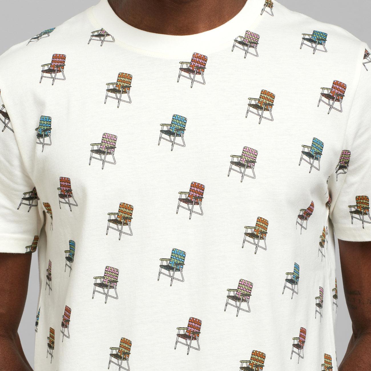 Camiseta Dedicated Stockholm Lawn Chair AOP Off White - ECRU