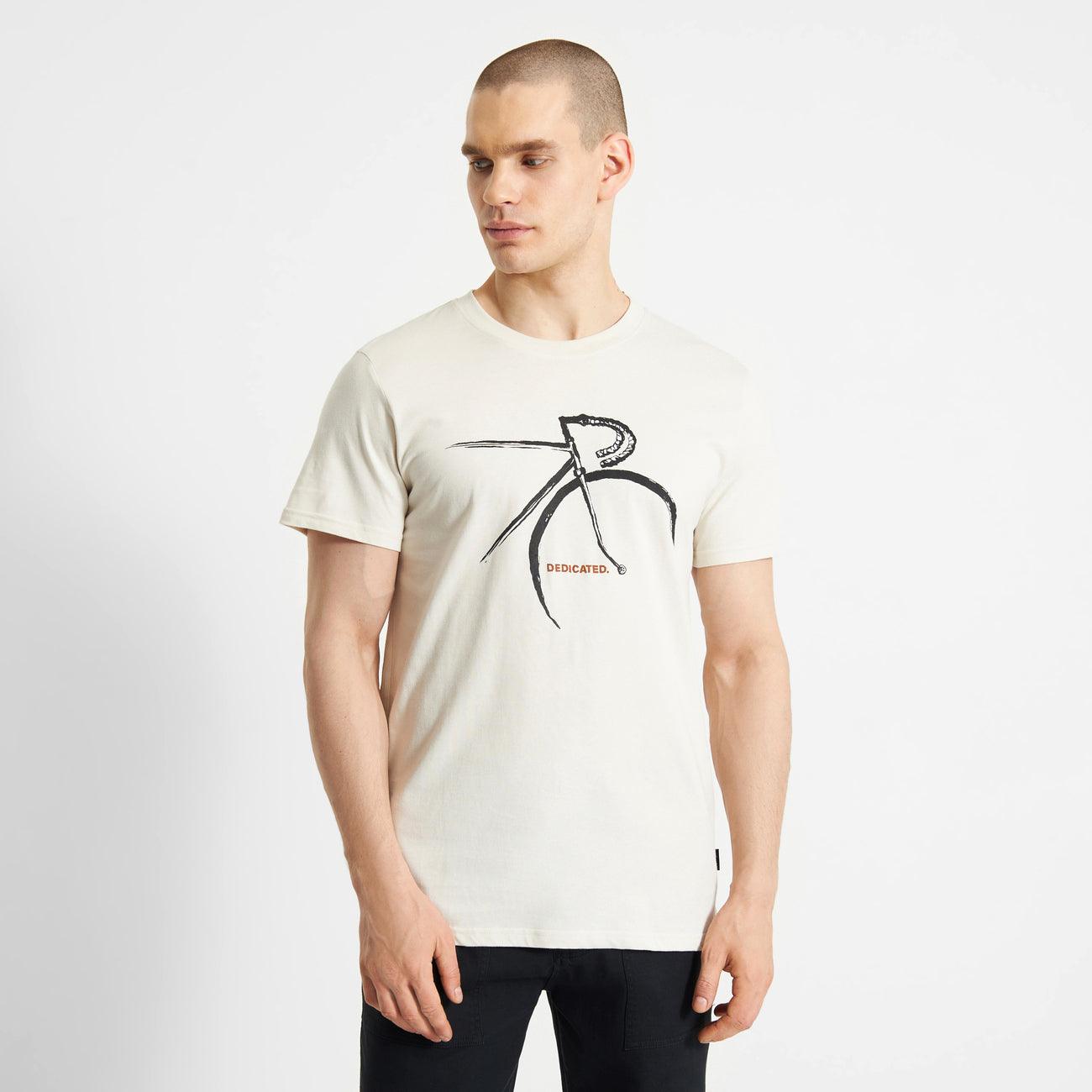 Camiseta Dedicated Stockholm Side Bike Oat White - ECRU