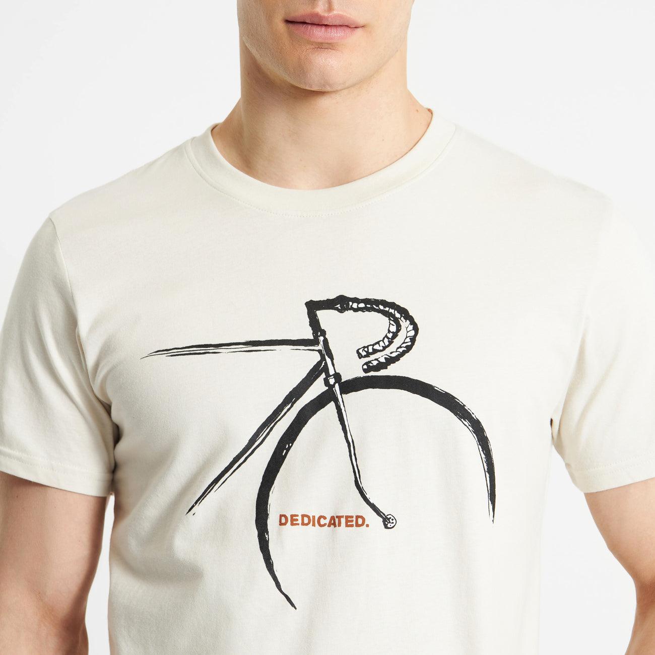 Camiseta Dedicated Stockholm Side Bike Oat White - ECRU