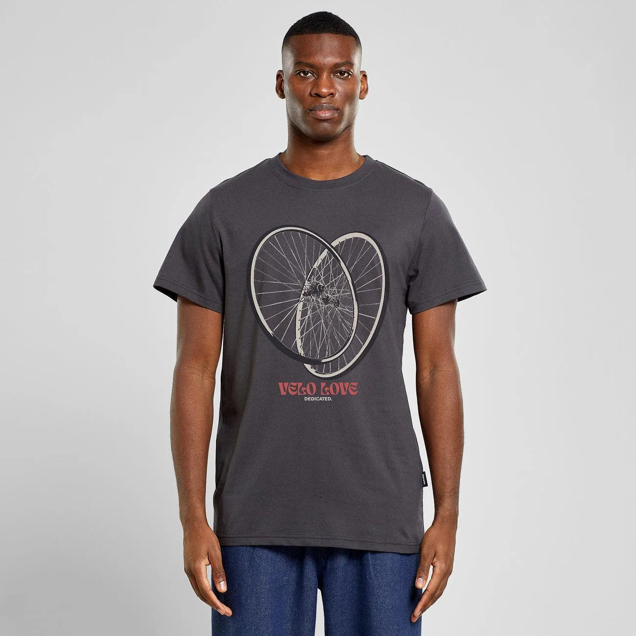 Camiseta Dedicated Stockholm Velo Love Tires Charcoal - ECRU